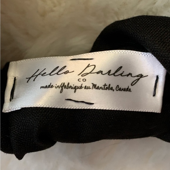 NWT Linen knotted headwrap headband black slow fashion Canadian maker new - Picture 7 of 9